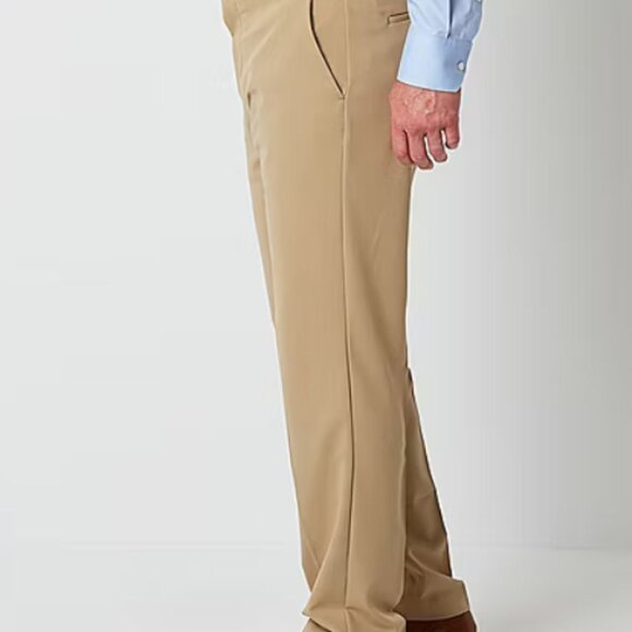 Van Heusen Dress Pants 30x30 Khaki Straight Fit Flat Front Flex Traveler Slacks - Picture 3 of 8